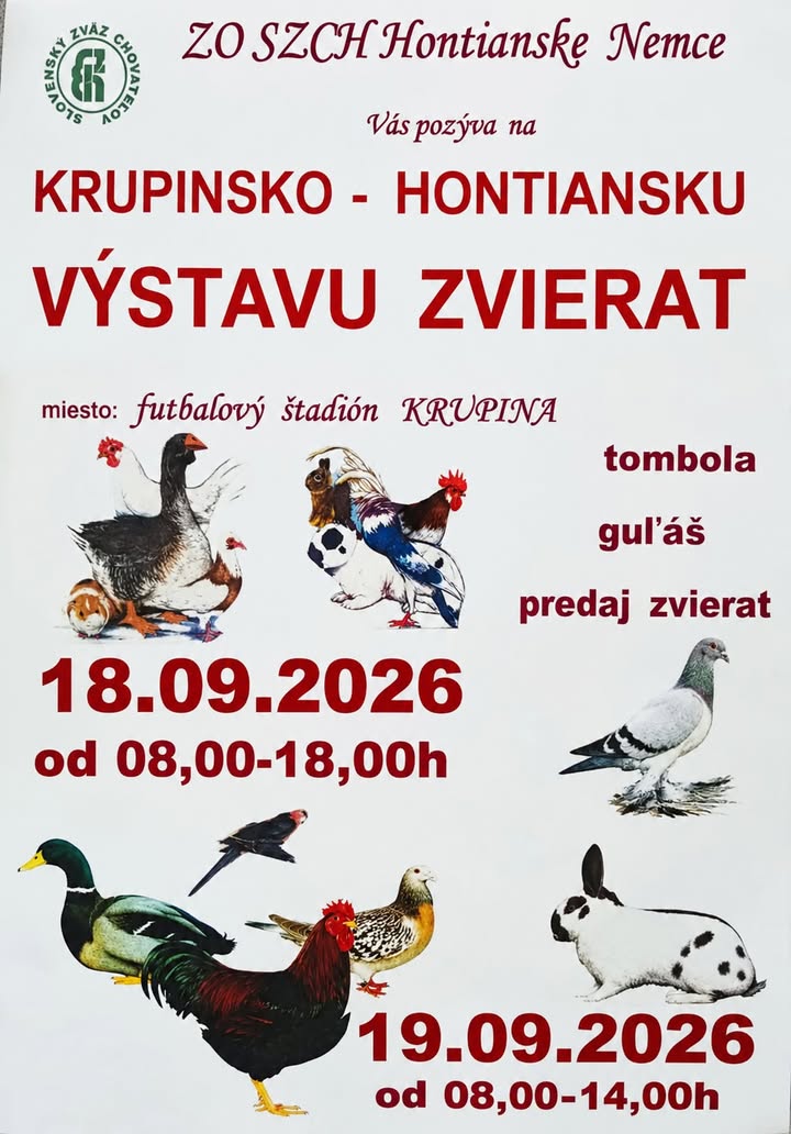 📣 UŽ DNES V KRUPINE! 🐰🐓 VÝSTAVA ZVIERAT 📍 Mestský štadión Krupina 🚂 NOSTALGIA ŽELEZNÍC…